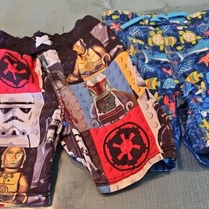 Star Wars Swim Trunks Red Black Empire Design